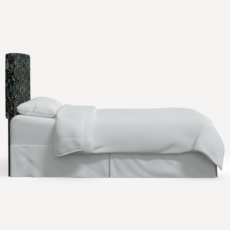 Twin Black Menagerie Linen Upholstered Panel Headboard