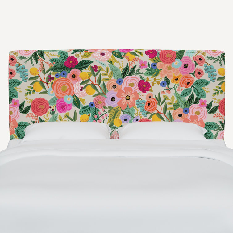 Twin Pink Linen Blend Upholstered Panel Headboard