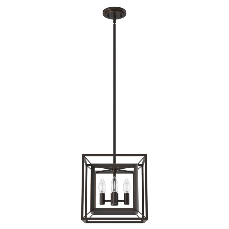 Doherty 12" Bronze and Glass 4-Light Pendant