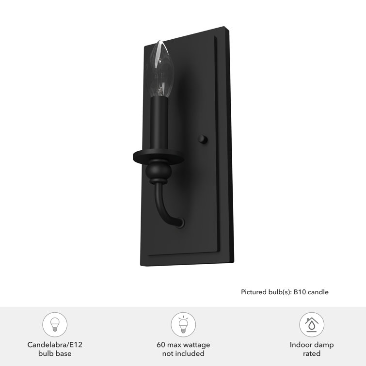 Southcrest Cottage Elegance Dimmable Wall Sconce in Flat Matte Black