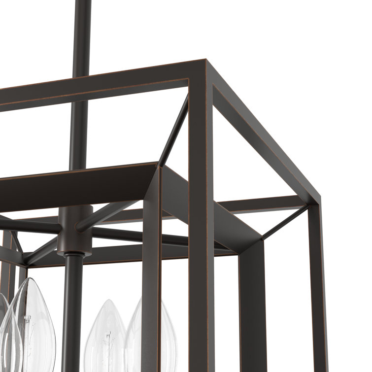 Doherty 12" Bronze and Glass 4-Light Pendant