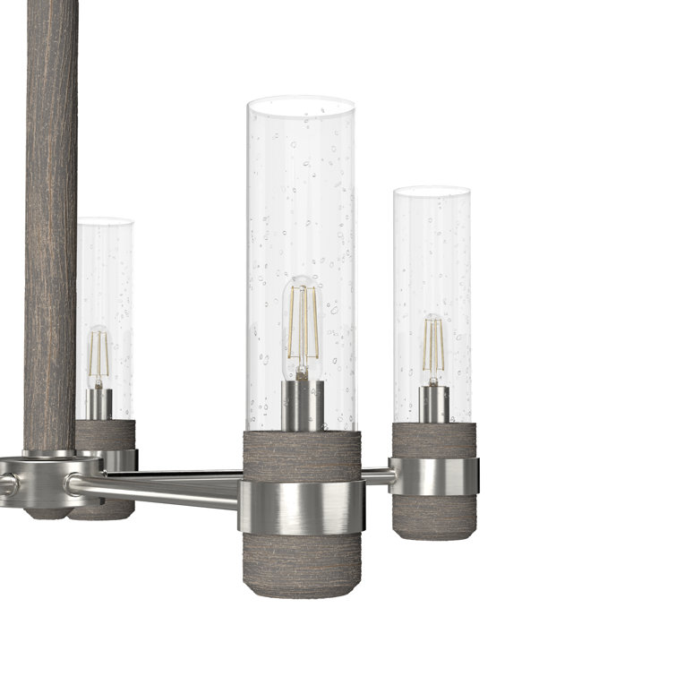 River Mill Brushed Nickel 5-Light Candle Chandelier