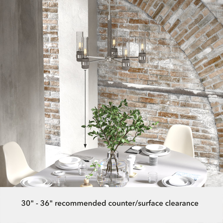 River Mill Brushed Nickel 5-Light Candle Chandelier