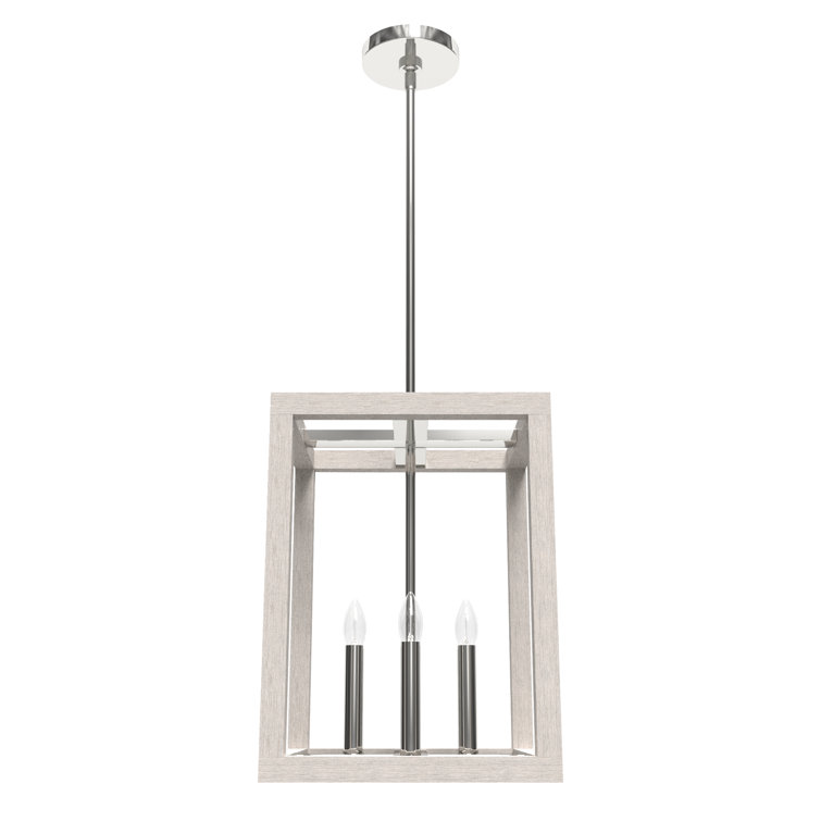 Squire Manor 4-Light Distressed White Chrome Pendant