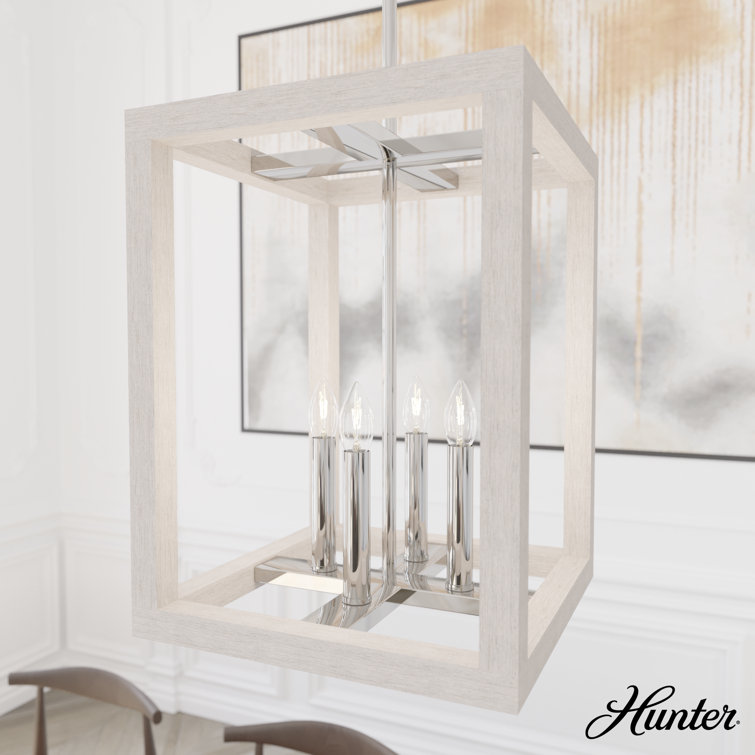 Squire Manor 4-Light Distressed White Chrome Pendant
