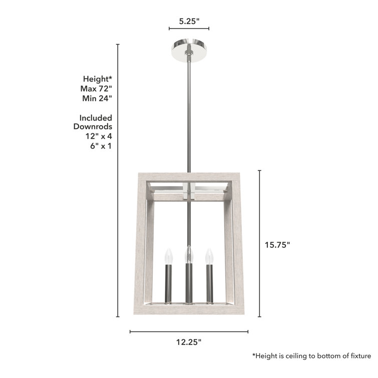 Squire Manor 4-Light Distressed White Chrome Pendant