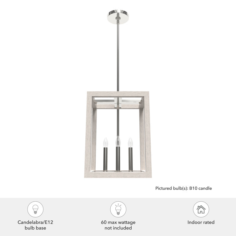 Squire Manor 4-Light Distressed White Chrome Pendant