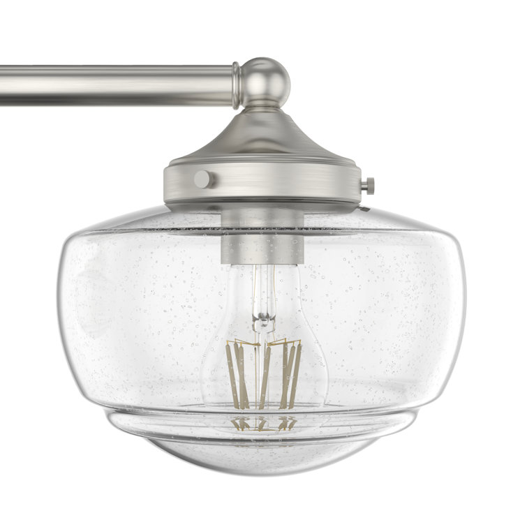Saddle Creek Brushed Nickel 3-Light Schoolhouse Linear Chandelier