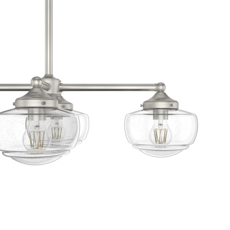 Saddle Creek Brushed Nickel 7-Light Linear Schoolhouse Chandelier