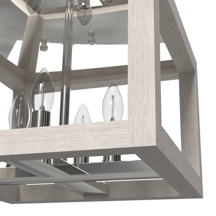 Squire Manor 12.25" Distressed White and Chrome Flush Mount Light