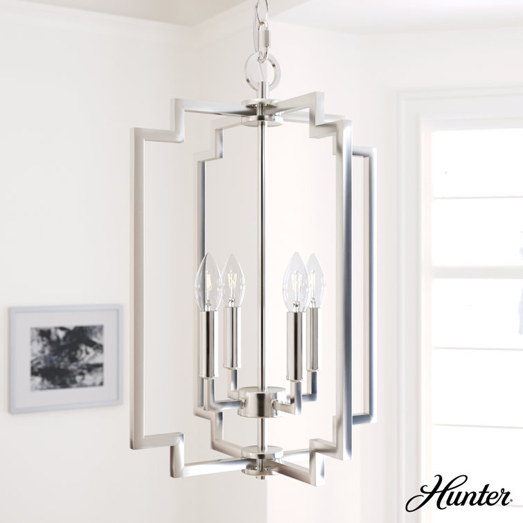 Zoanne Brushed Nickel 4-Light Geometric Pendant