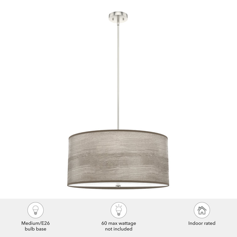 Solhaven 24'' Light Gray Oak & Brushed Nickel Modern Pendant Light