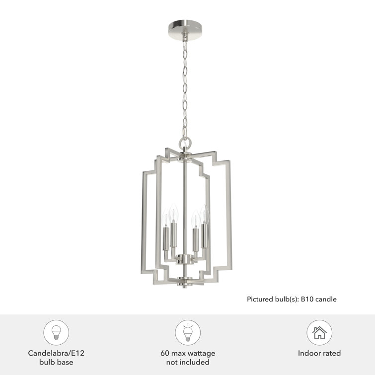 Zoanne Brushed Nickel 4-Light Geometric Pendant
