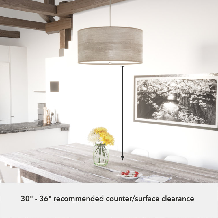Solhaven 24'' Light Gray Oak & Brushed Nickel Modern Pendant Light