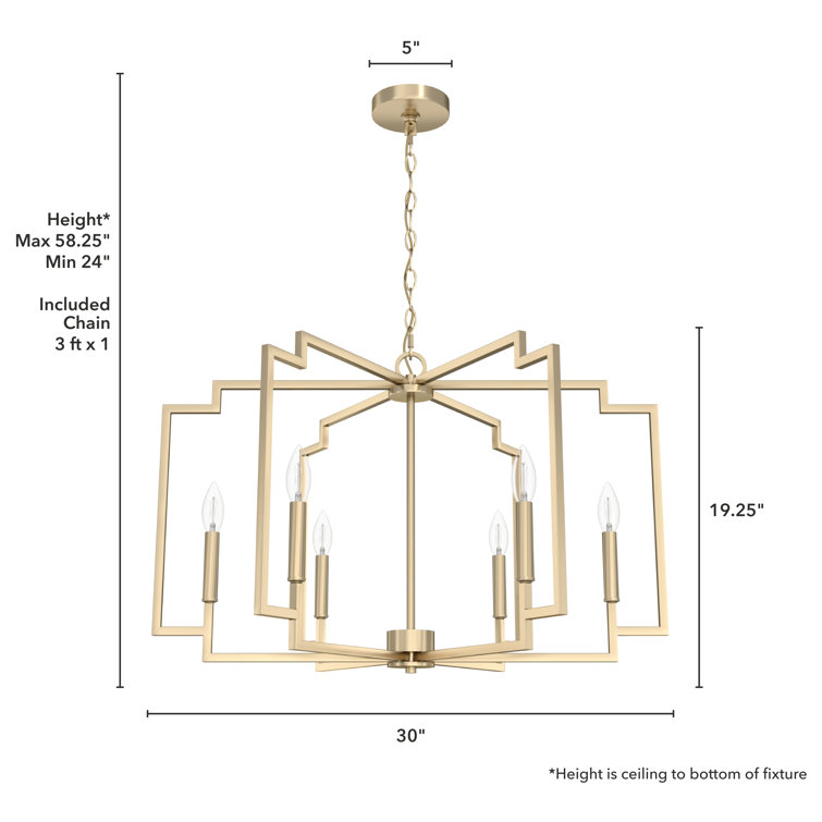 Zoanne 6-Light Nickel Geometric Chandelier
