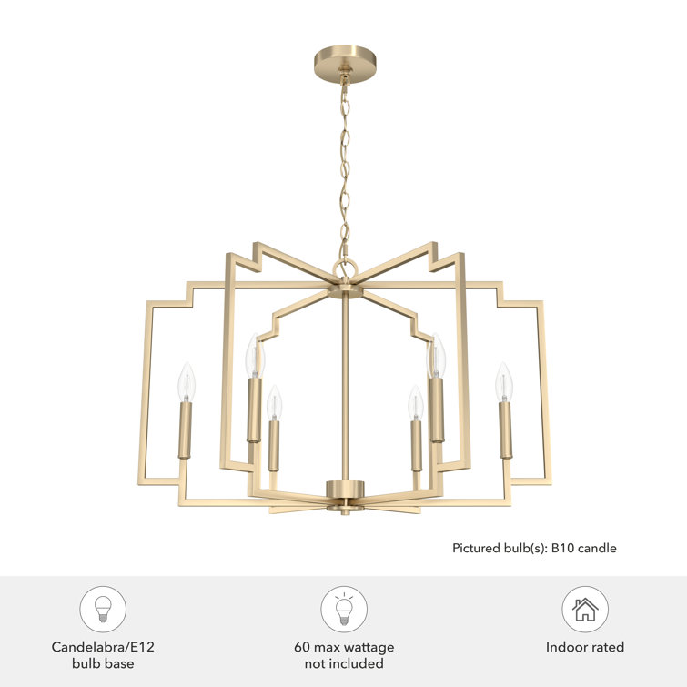Zoanne 6-Light Nickel Geometric Chandelier