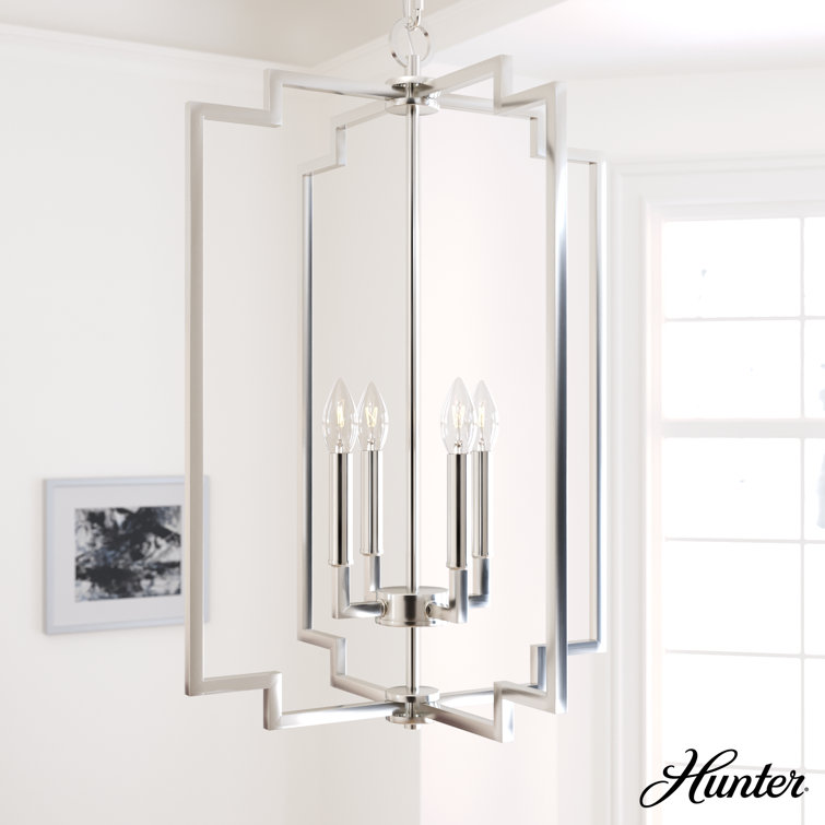 Zoanne Brushed Nickel 4-Light Geometric Pendant
