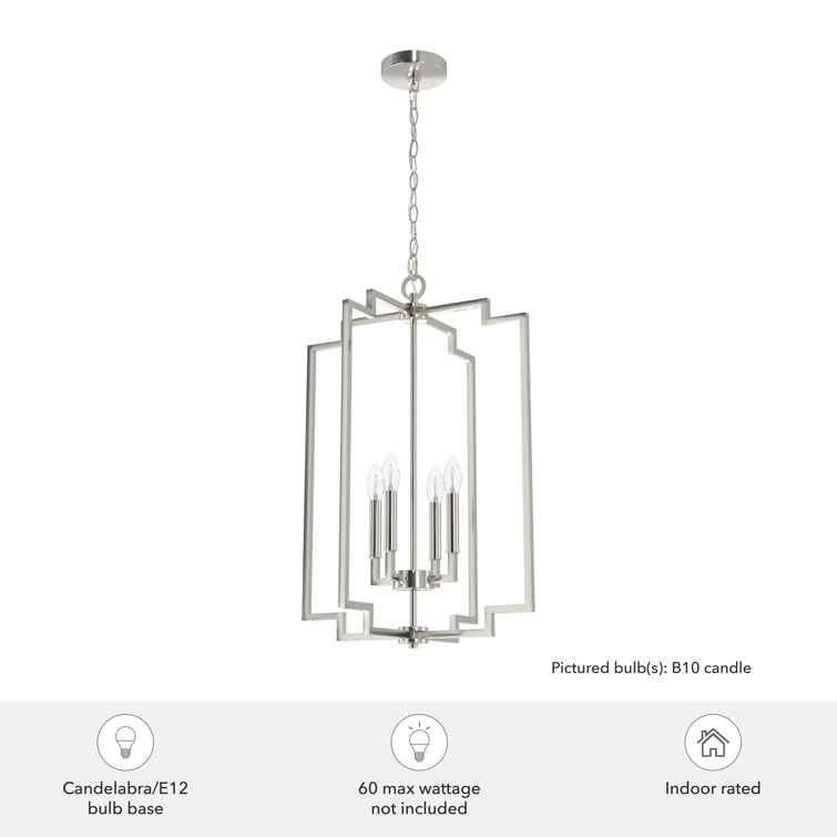 Zoanne Brushed Nickel 4-Light Geometric Pendant