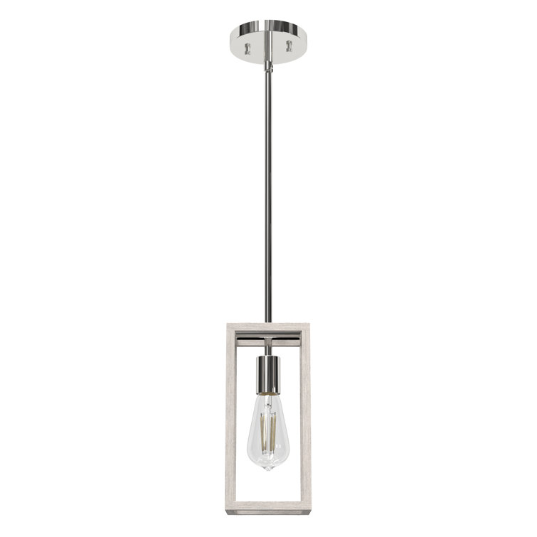 Chrome Distressed White Glass LED Mini Pendant Light