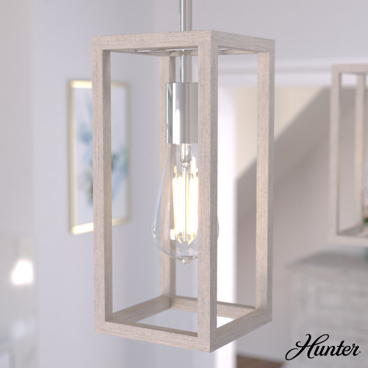 Chrome Distressed White Glass LED Mini Pendant Light