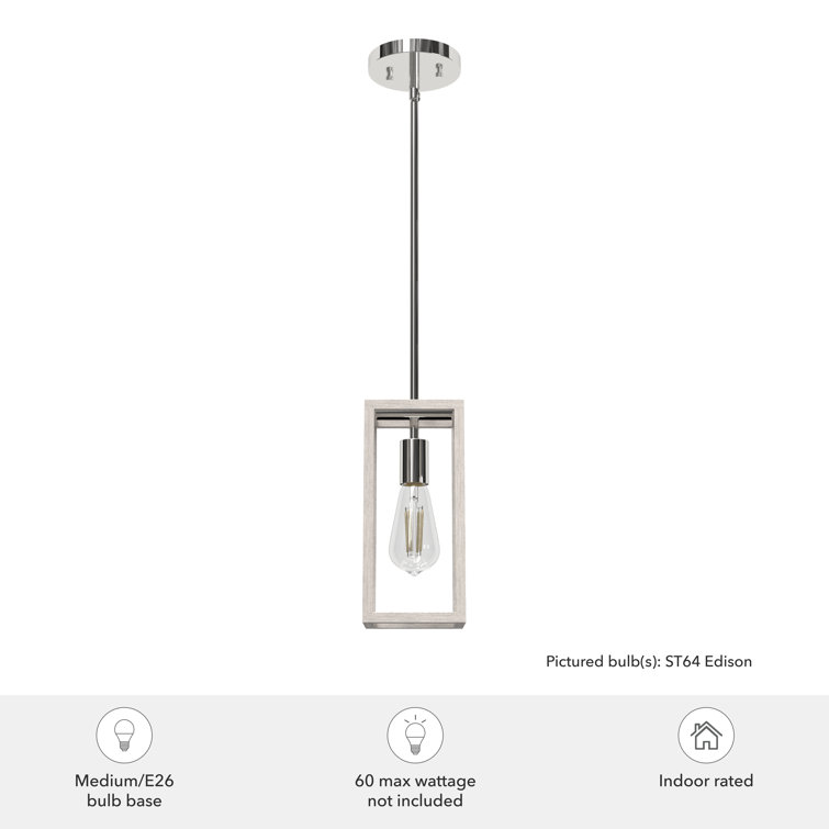 Chrome Distressed White Glass LED Mini Pendant Light