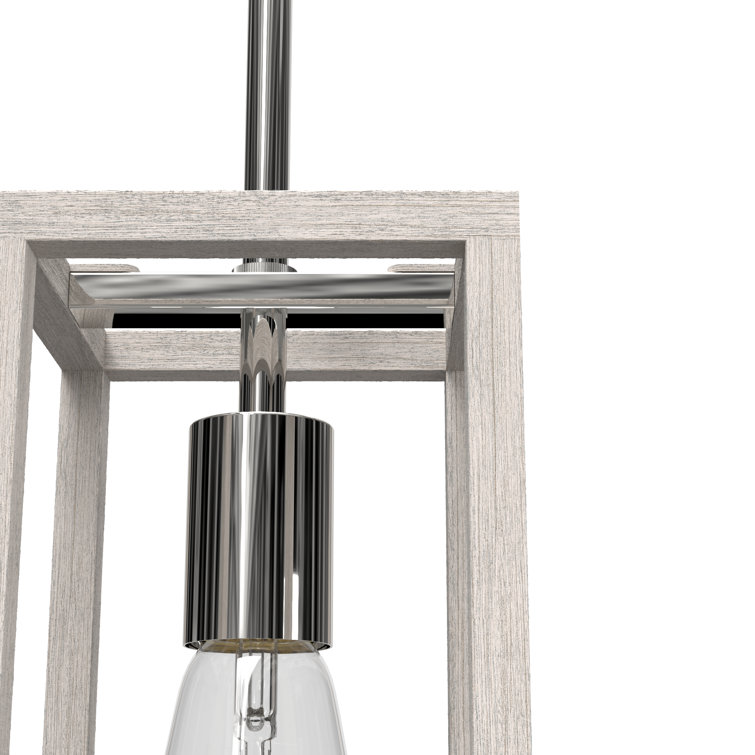 Chrome Distressed White Glass LED Mini Pendant Light