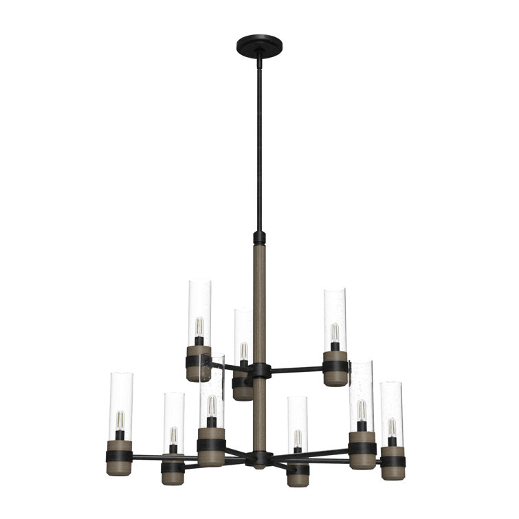 Rustic Iron 30" Two-Tier 9-Light Chandelier
