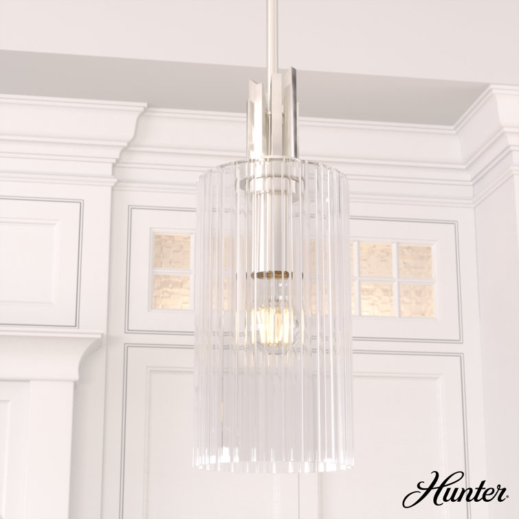 Gatz Brushed Nickel Clear Fluted Mini Pendant Light