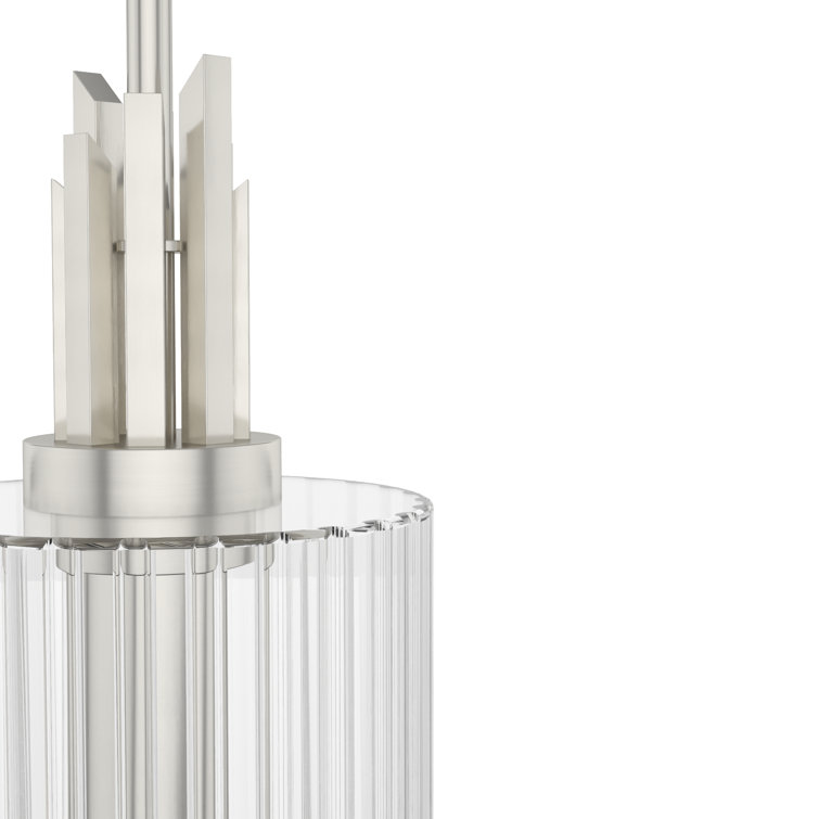 Gatz Brushed Nickel Clear Fluted Mini Pendant Light