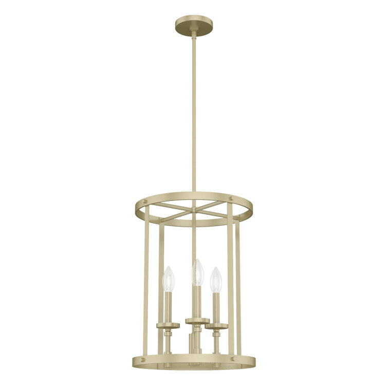 Briargrove Modern Brass 3-Light Candle Chandelier - 20" Height