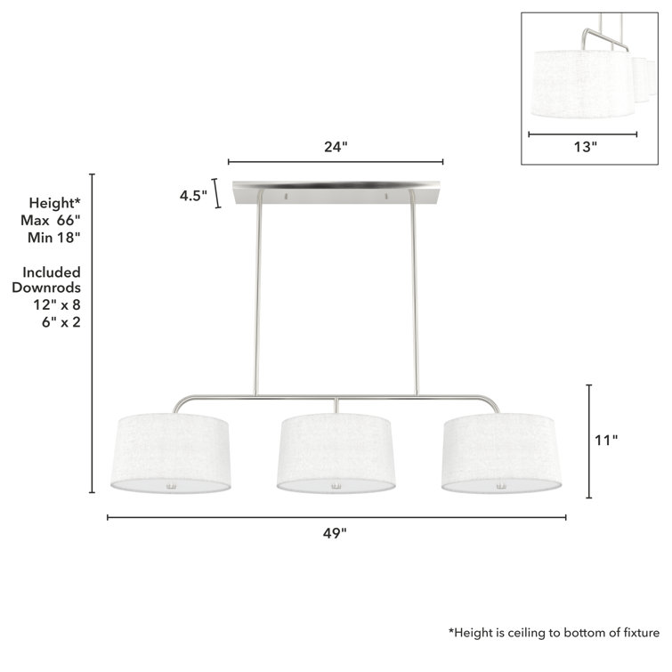 Cottage Hill Brushed Nickel 6-Light Kitchen Island Chandelier