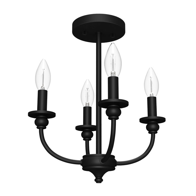 Southcrest Matte Black Aluminum 4-Light 13" Semi-Flush Mount