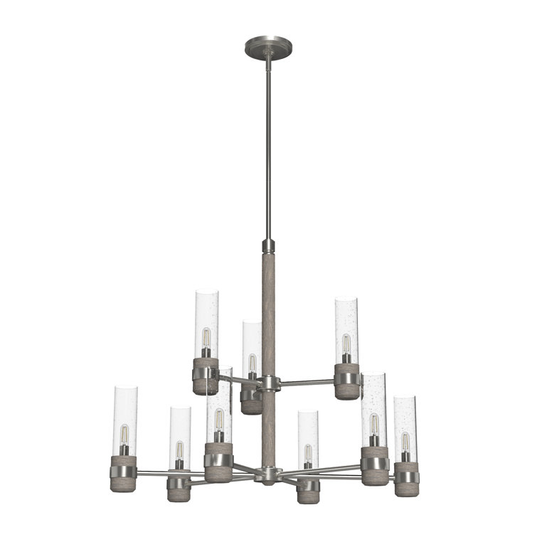 River Mill Brushed Nickel 9-Light 2-Tier Chandelier
