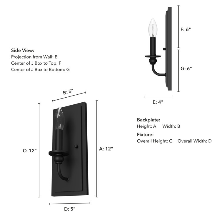 Southcrest Cottage Elegance Dimmable Wall Sconce in Flat Matte Black