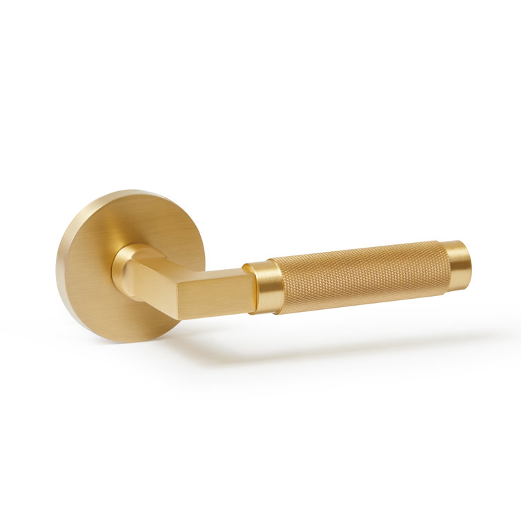 Matte Black and Satin Gold Brass Lever Door Handle