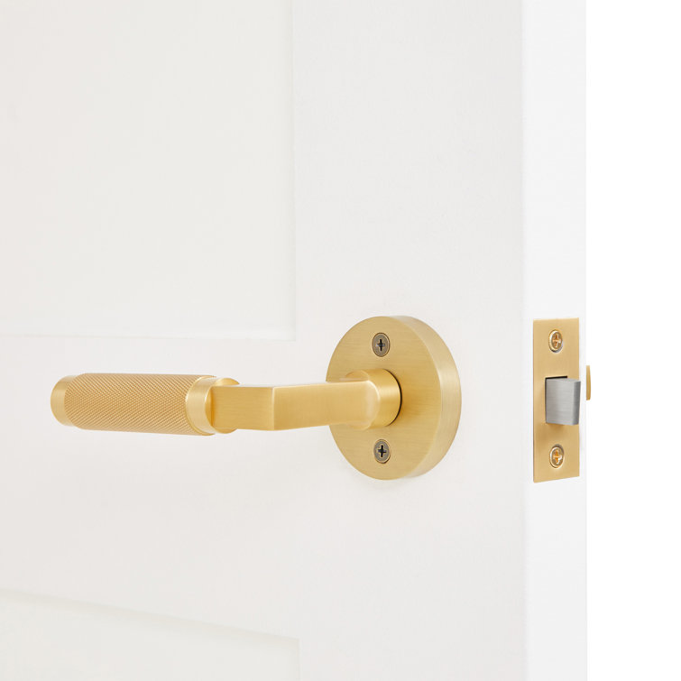 Matte Black and Satin Gold Brass Lever Door Handle