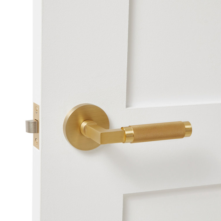 Matte Black and Satin Gold Brass Lever Door Handle