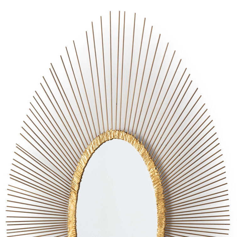 Gold Leaf Oval Wall Mount Accent Mirror
