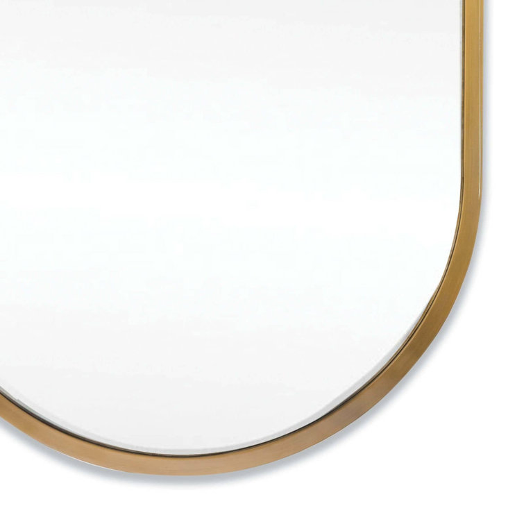 Canal Oval Natural Brass 40" Luxury Wall Mirror