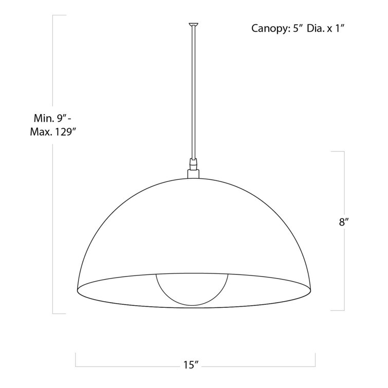 Large White and Gold Bowl Pendant Light