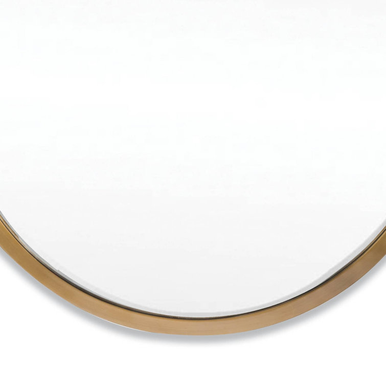 Canal Oval Natural Brass 40" Luxury Wall Mirror
