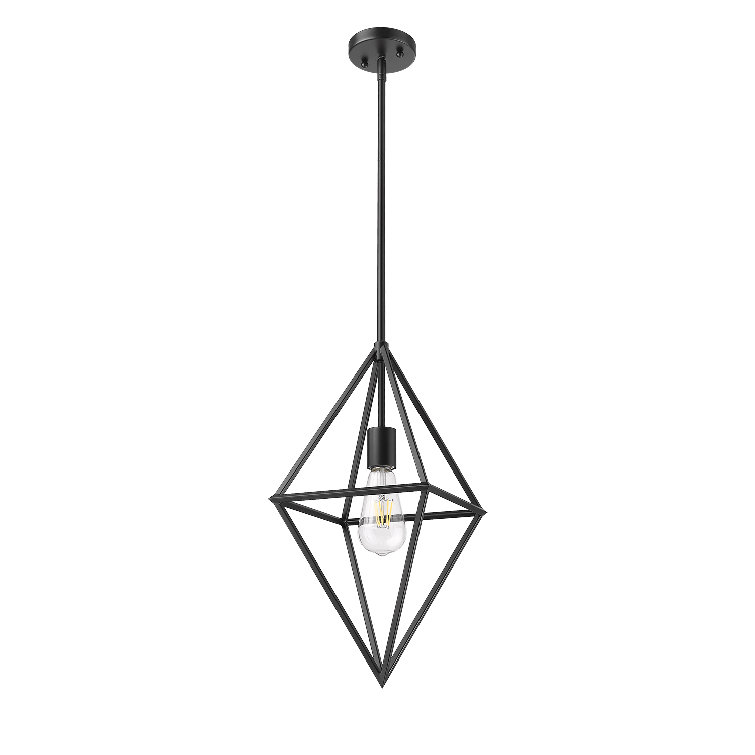 Black Geometric Steel Mini Pendant Light