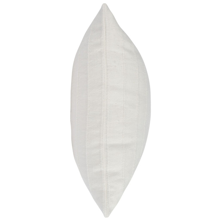 Hendri 22" White Cotton Square Throw Pillow