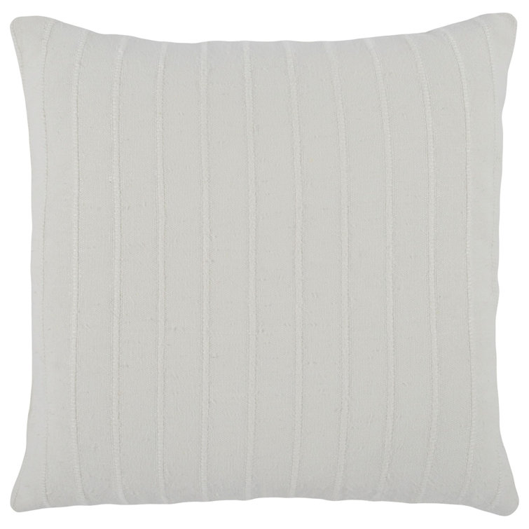 Hendri 22" White Cotton Square Throw Pillow