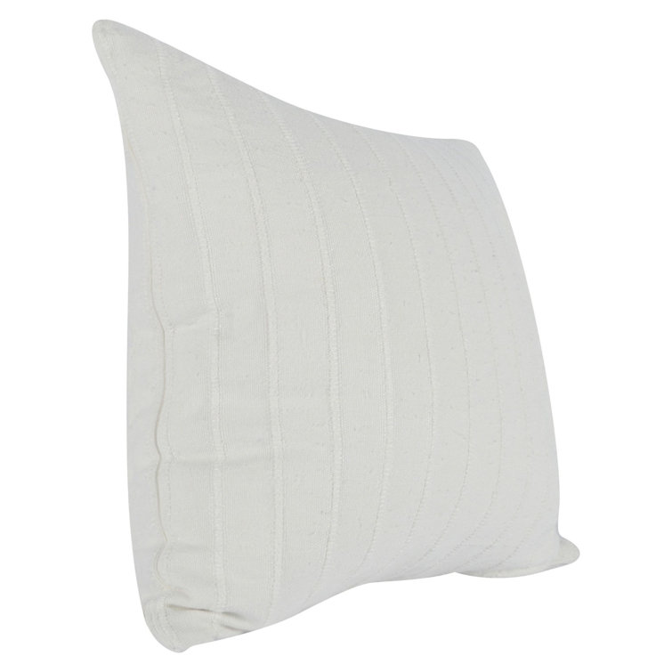 Hendri 22" White Cotton Square Throw Pillow