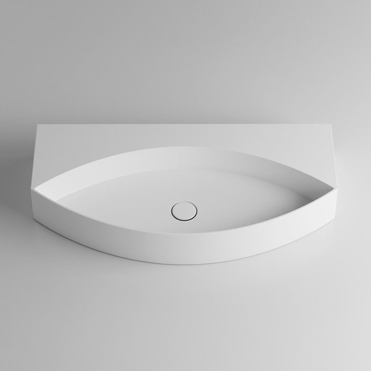 Occhio 35.6'' Glossy White Ceramic Wall-Mount Bathroom Sink