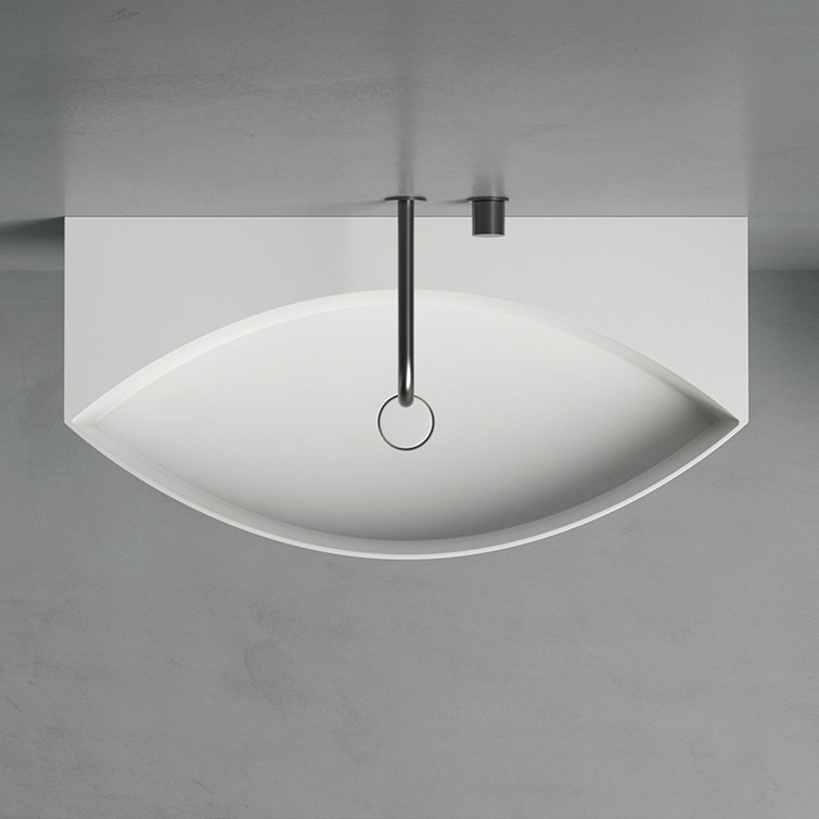 Occhio 35.6'' Glossy White Ceramic Wall-Mount Bathroom Sink
