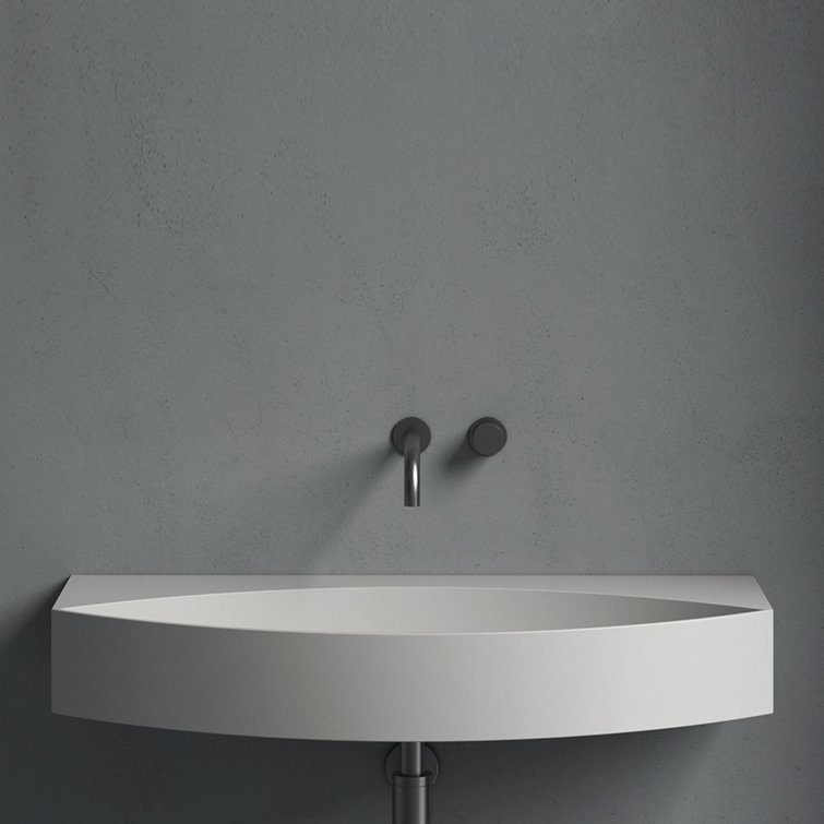 Occhio 35.6'' Glossy White Ceramic Wall-Mount Bathroom Sink