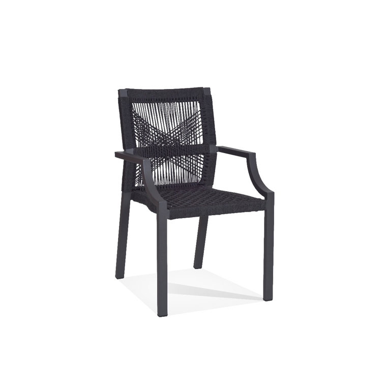 Graphite Gray Powder Coated Aluminum Dining Chair with Cotton Cushion