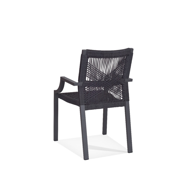 Graphite Gray Powder Coated Aluminum Dining Chair with Cotton Cushion